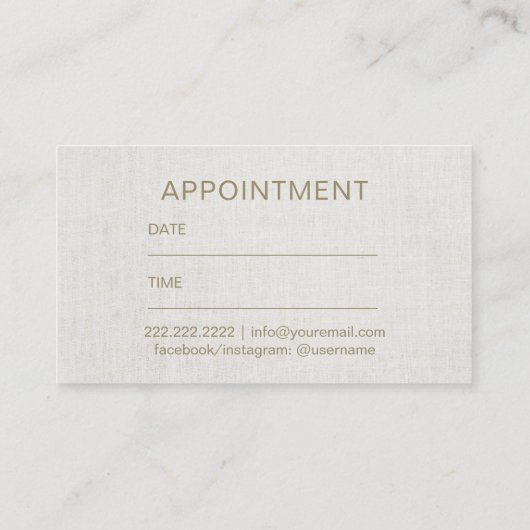 メイクアップアーティスト金ゴールドリップ&ドライヤーサロンアポイントメント 予約カード (裏面)