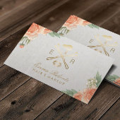 メイクアップアーティスト金ゴールドリップ&ドライヤーサロンアポイントメント 予約カード