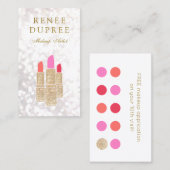 メイクアップアーティスト金ゴールド口紅10パンチロイヤリティ ロイヤリティカード (正面/裏面)