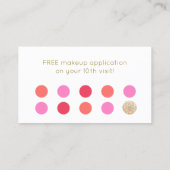 メイクアップアーティスト金ゴールド口紅10パンチロイヤリティ ロイヤリティカード (裏面)