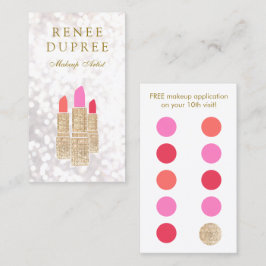 メイクアップアーティスト金ゴールド口紅10パンチロイヤリティ ロイヤリティカード