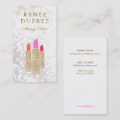 メイクアップアーティスト金ゴールド口紅《写真》ぼけ味美しい 名刺 (正面/裏面)