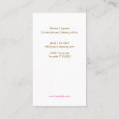 メイクアップアーティスト金ゴールド口紅《写真》ぼけ味美しい 名刺 (裏面)