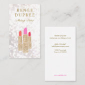 メイクアップアーティスト金ゴールド口紅《写真》ぼけ味美しい 名刺 (正面/裏面)