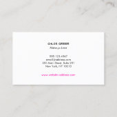 メイクアップアーティスト金ゴールド殺すピンクリップキス 名刺 (裏面)