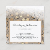 メイクアップアーティスト金ゴールド水玉模様Glam スクエア名刺 (裏面)