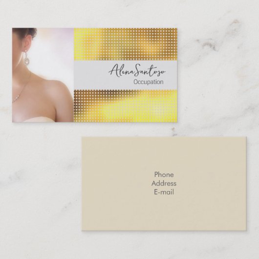 メイクアップアーティスト金ゴールド続編 名刺 (正面/裏面)