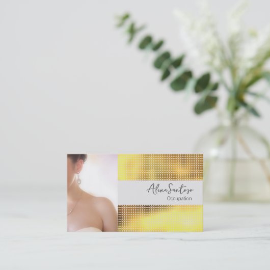 メイクアップアーティスト金ゴールド続編 名刺 (スタンド正面)