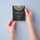 メイクアップアーティスト金ゴールド華美Motifブラックメニューリスト チラシ (手)