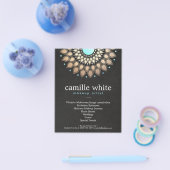 メイクアップアーティスト金ゴールド華美Motifブラックメニューリスト チラシ (シングル)