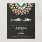 メイクアップアーティスト金ゴールド華美Motifブラックメニューリスト チラシ (正面)