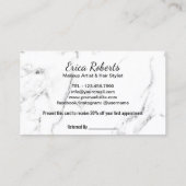 メイクアップアーティスト銅タイポグラフィ大理石の紹介 紹介カード (裏面)