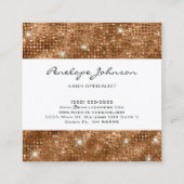 メイクアップアーティスト青銅スパークルグラム スクエア名刺 (裏面)