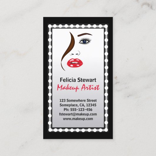 メイクアップアーティスト顔イン鏡美容師 名刺 (裏面)