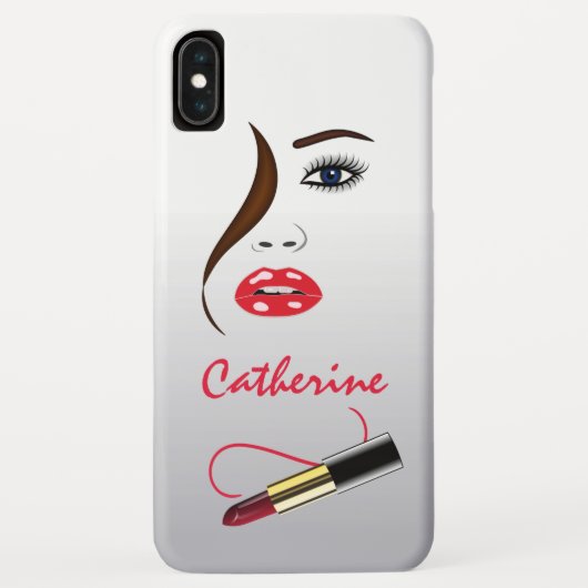 メイクアップアーティスト顔&口紅インザ鏡シック Case-Mate iPhoneケース (裏面)