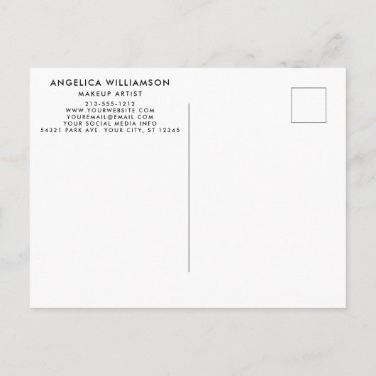 メイクアップアーティスト3フォトビジネス ポストカード (裏面)