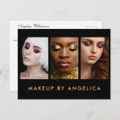 メイクアップアーティスト3フォト金ゴールド事業 ポストカード (正面/裏面)