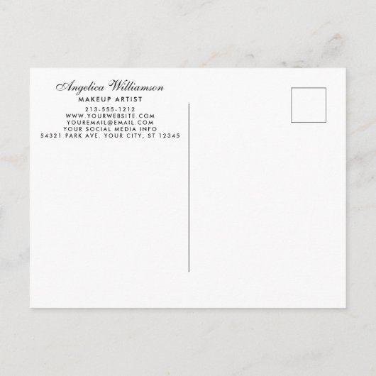 メイクアップアーティスト3フォト金ゴールド事業 ポストカード (裏面)