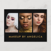 メイクアップアーティスト3フォト金ゴールド事業 ポストカード (正面)