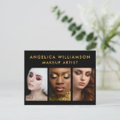 メイクアップアーティスト3フォト金ゴールド事業 ポストカード (スタンド正面)