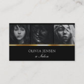 メイクアップアーティスト3フォト金ゴールド名刺 名刺 (正面)