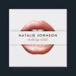 メイクアップアーティスト3dシックなピンクの唇グレモダンー美しい スクエア名刺<br><div class="desc">メイクアップアーティスト3dシックなピンクの唇グレモダンー美しい</div>