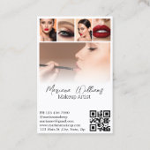 メイクアップアーティスト5枚の写真コラージュqrコードトレンディー 名刺 (正面)