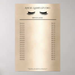 メイクアップアーティスト まつげエクステ 価格リスト ポスター