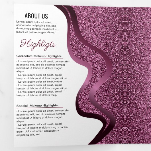 メイクアップアーティスト | まばたきサロン | ヘアスタイリストサロン 三つ折りカード (内部最初)