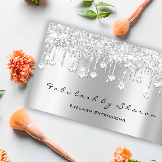 メイクアップアーティスト、アイラッシュダイヤモンドドリップスシルバーブロガー 名刺