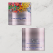 メイクアップアーティスト・インフルエンサーのブロガー抽象芸術ストローク スクエア名刺 (正面/裏面)