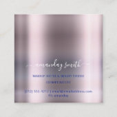 メイクアップアーティスト・インフルエンサーのブロガー抽象芸術ストローク スクエア名刺 (裏面)