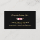 メイクアップアーティスト ゴールド アブストラクト パターン 花柄 デコレーション 名刺 (裏面)