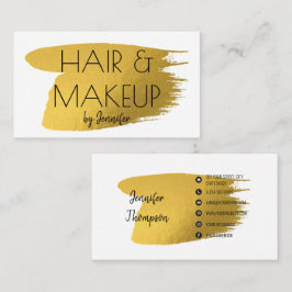 メイクアップアーティスト ゴールド ミニマリスト ソーシャルメディアアイコン 名刺