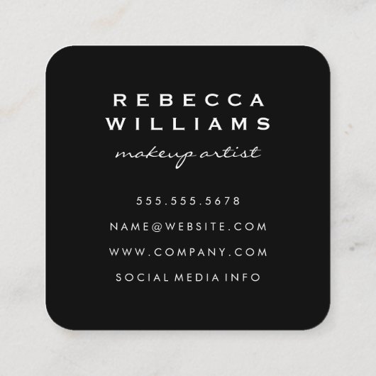 メイクアップアーティスト スクエア名刺 (裏面)