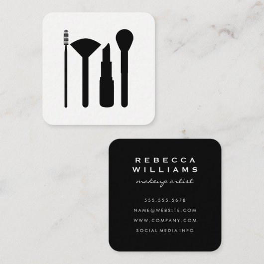 メイクアップアーティスト スクエア名刺 (正面/裏面)