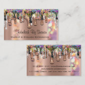 メイクアップアーティスト.バラ金ゴールド紫色の遺骨の自筆証書 名刺 (正面/裏面)