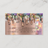 メイクアップアーティスト.バラ金ゴールド紫色の遺骨の自筆証書 名刺 (裏面)