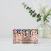 メイクアップアーティスト.バラ金ゴールド紫色の遺骨の自筆証書 名刺 (スタンド正面)