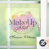 メイクアップアーティスト ピンクゴールド ロゴ おしゃれ ウィンドウサイン (ホーム)