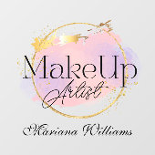 メイクアップアーティスト ピンクゴールド ロゴ おしゃれ ウィンドウサイン (シート)