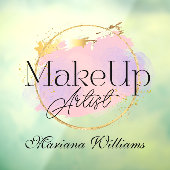 メイクアップアーティスト ピンクゴールド ロゴ おしゃれ ウィンドウサイン (シート3)