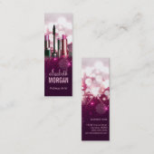 メイクアップアーティスト - ピンクビューティー グリッター ミニ コンパクト スキニー名刺 (正面/裏面)