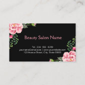 メイクアップアーティスト ピンクリップス ヴィンテージフラワーデコ 名刺 (裏面)