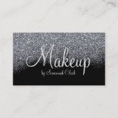 メイクアップアーティスト/ブラックグリッター名刺 名刺 (正面)
