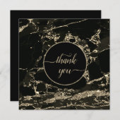 メイクアップアーティスト ブラック ゴールド マーブル 招待状 (正面/裏面)