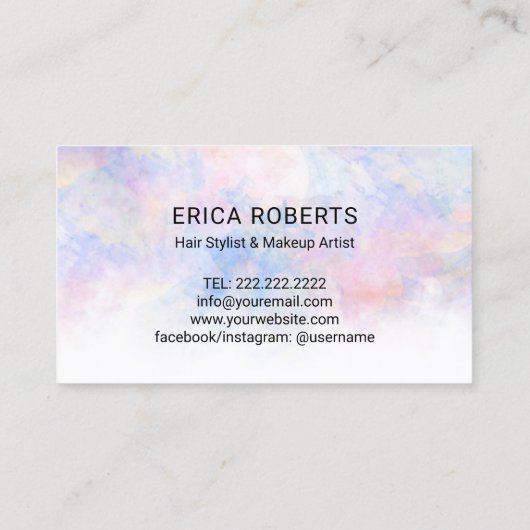メイクアップアーティスト&ヘアサロン水彩フローラ 名刺 (裏面)