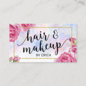 メイクアップアーティスト&ヘアサロン水彩フローラ 名刺 (正面)