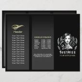 メイクアップアーティスト ヘアスタイリスト モダン ブラック ホワイト ゴールド (正面/裏面)