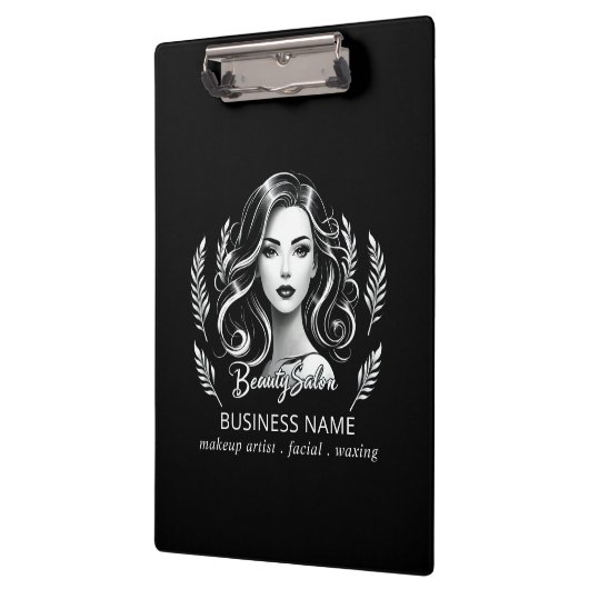 メイクアップアーティスト ヘアスタイリスト モダン ブラック ホワイト ゴールド クリップボード (左)